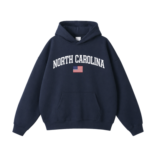 Collection 2 North Carolina Oversize Fleeced Hoodie - Navy Blue front