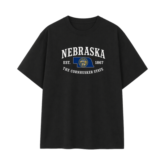 Collection 8 Nebraska Essential Cotton T-Shirt - Black front