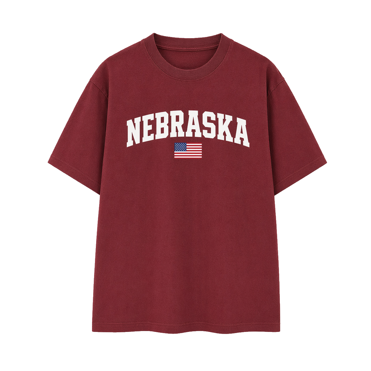 Collection 2 Nebraska Essential Cotton T-Shirt - Wine Gray front