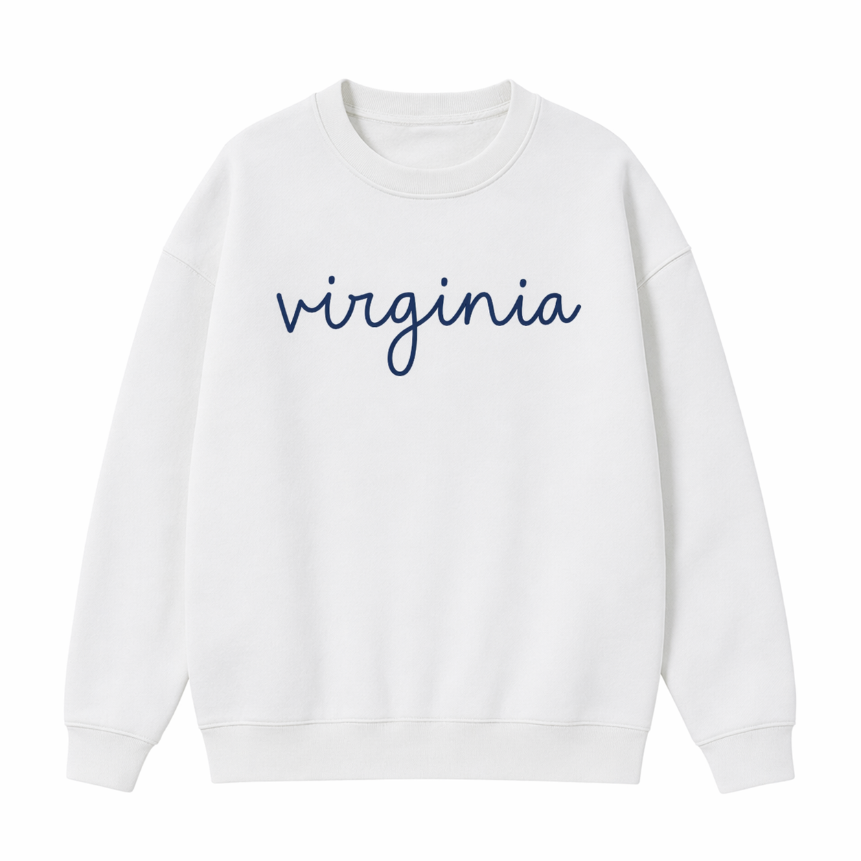 Collection 3 Virginia Essential Heavyweight Crewneck Sweatshirt - White front