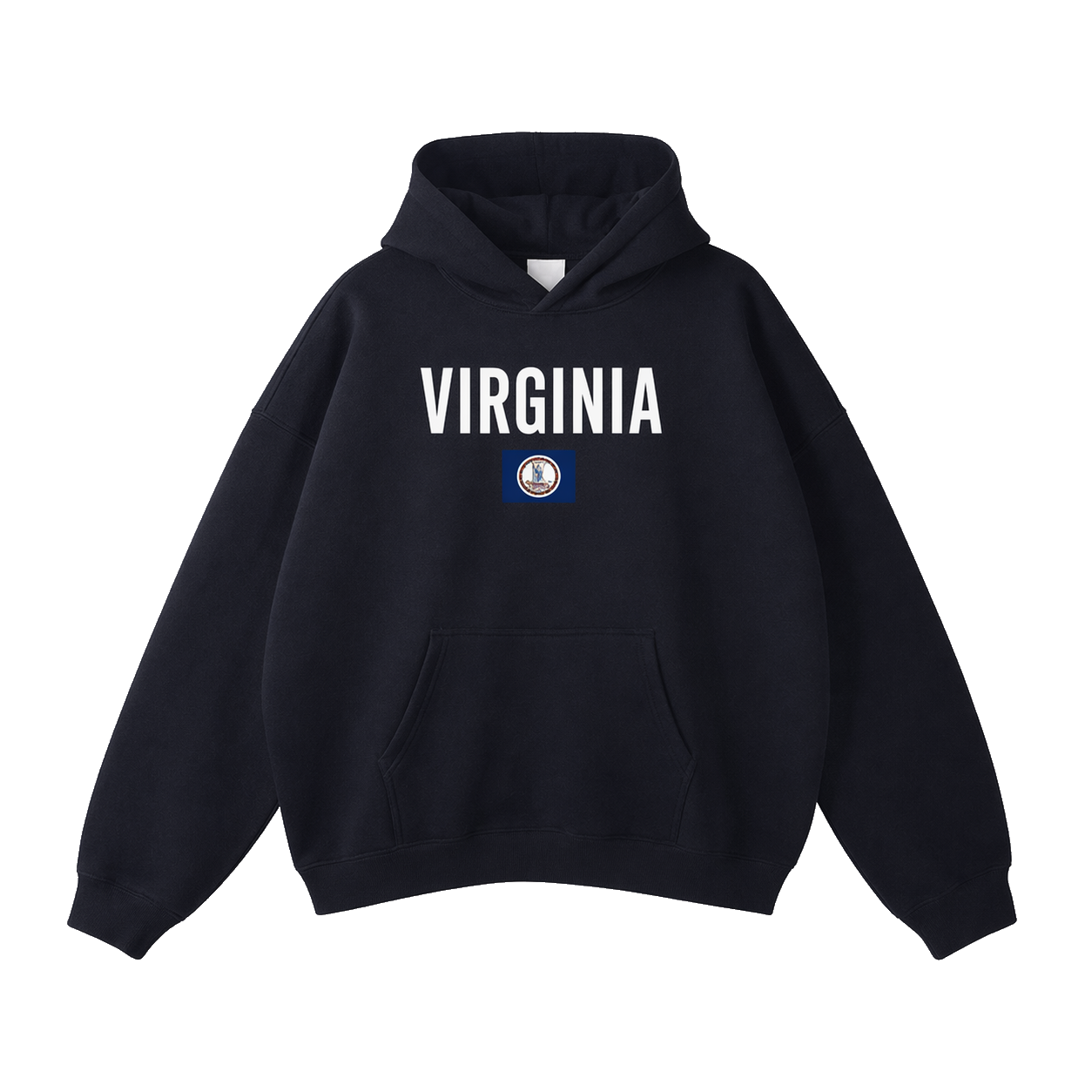 Collection 7 Virginia Oversize Fleeced Hoodie - Black front