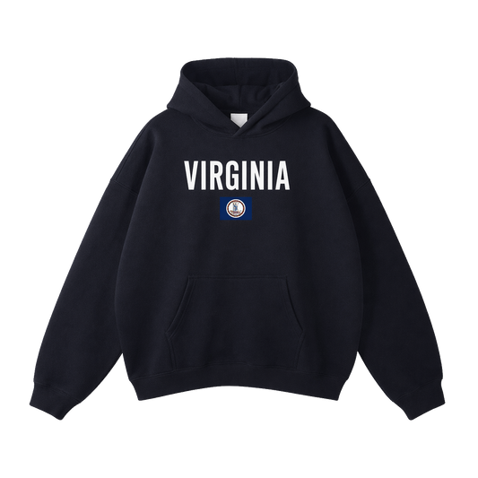 Collection 7 Virginia Oversize Fleeced Hoodie - Black front