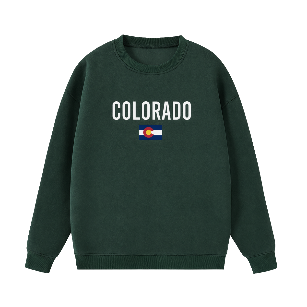 Collection 7 Colorado Essential Heavyweight Crewneck Sweatshirt - Dark Green front