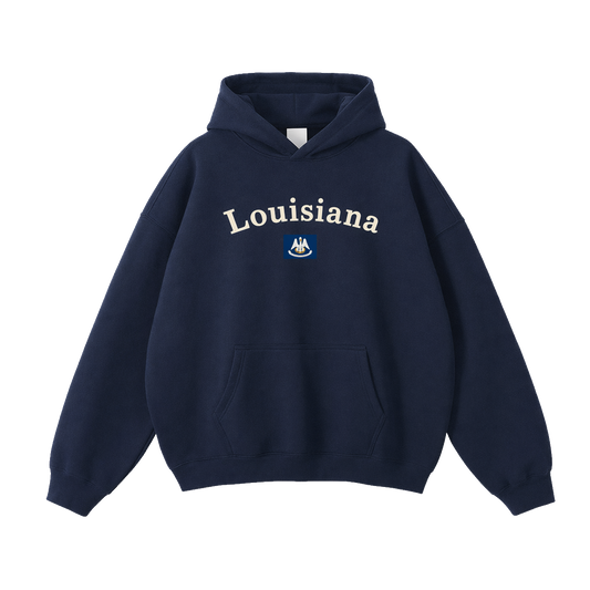 Collection 6 Louisiana Oversize Fleeced Hoodie - Navy Blue front