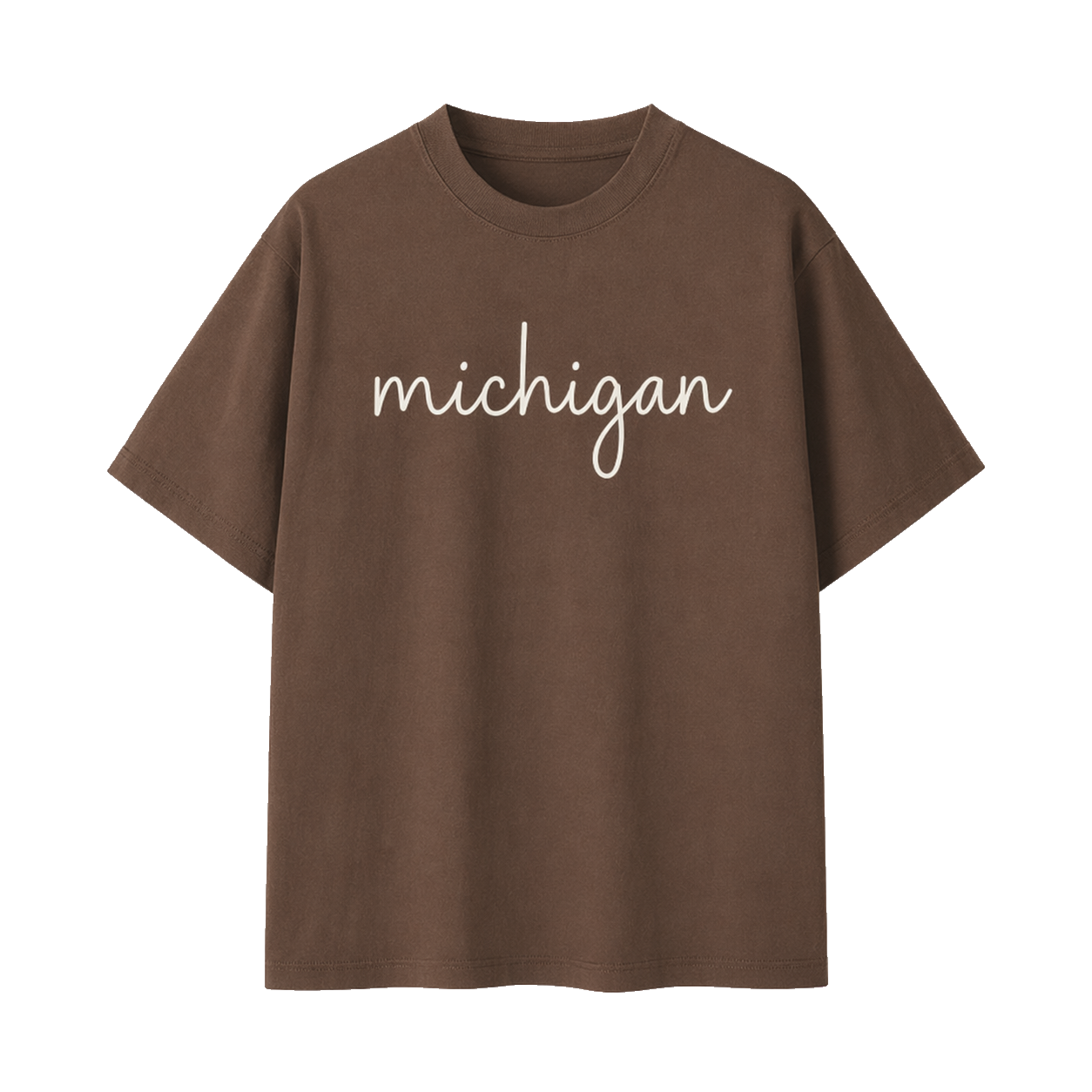 Collection 3 Michigan Essential Cotton T-Shirt - Coffee front