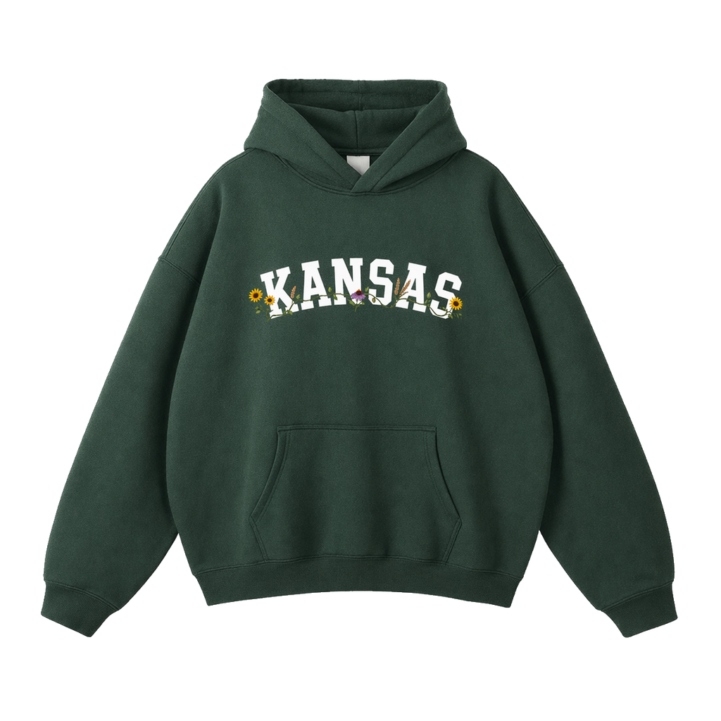 Collection 10 Kansas Oversize Fleeced Hoodie - Eden Green front