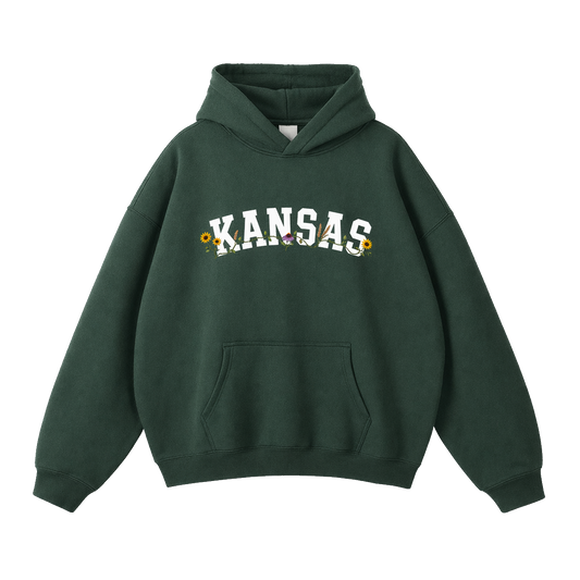 Collection 10 Kansas Oversize Fleeced Hoodie - Eden Green front