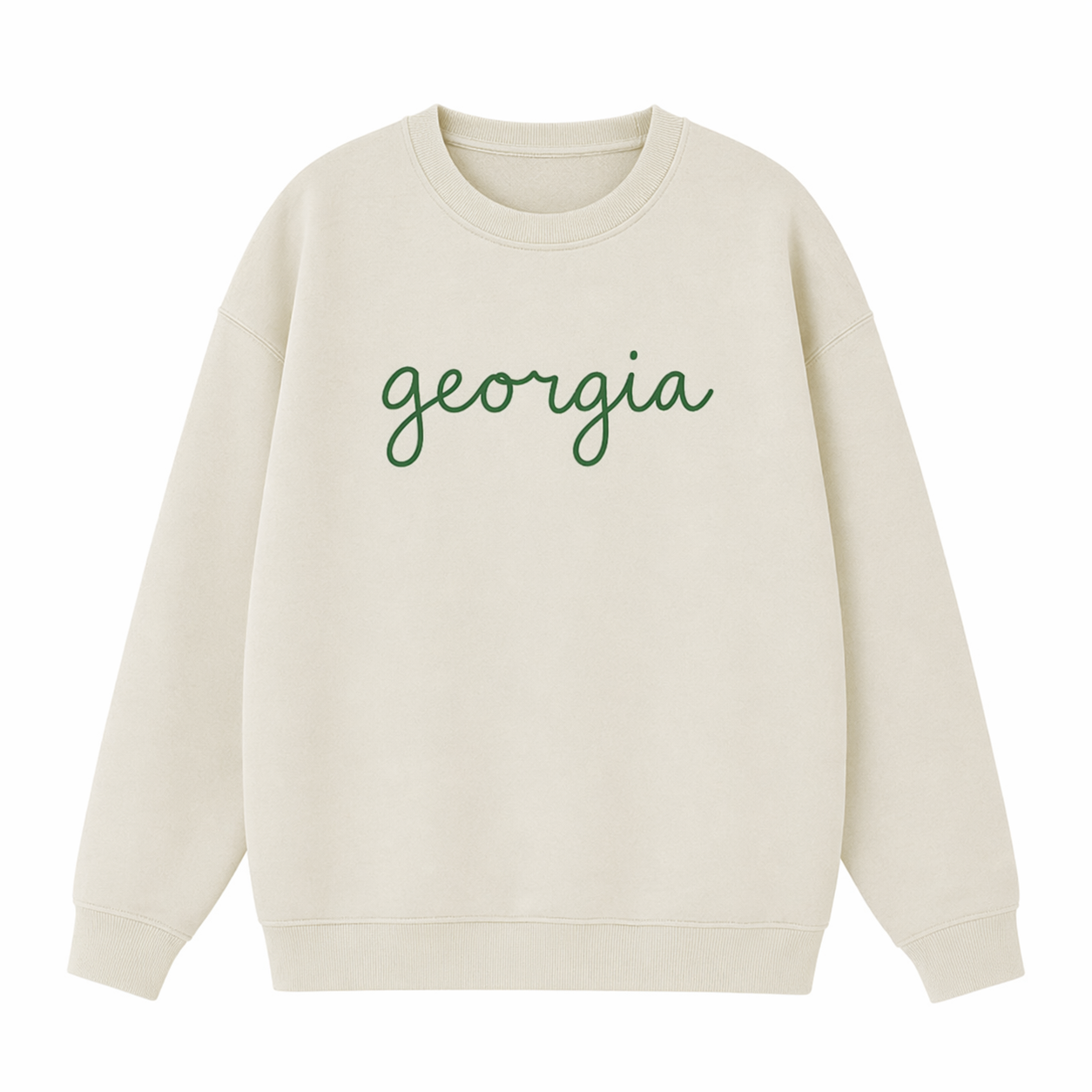 Collection 3 Georgia Essential Heavyweight Crewneck Sweatshirt - Cream front