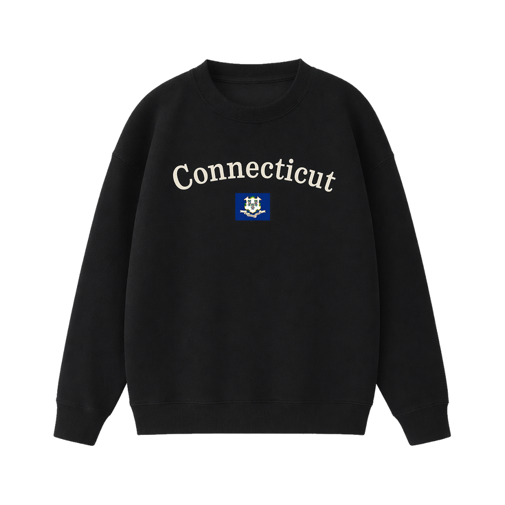 Collection 6 Connecticut Essential Heavyweight Crewneck Sweatshirt - Black front
