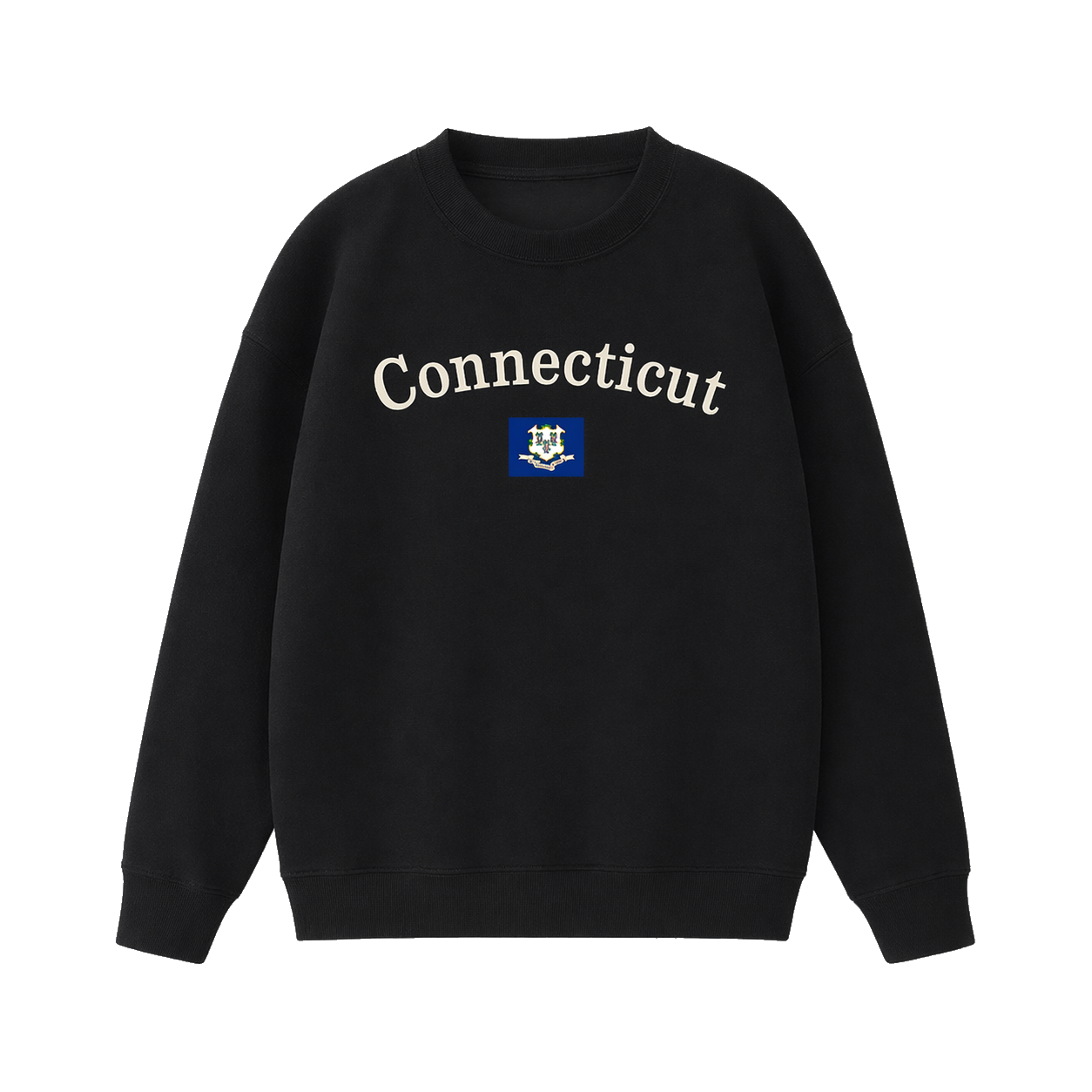 Collection 6 Connecticut Essential Heavyweight Crewneck Sweatshirt - Black front