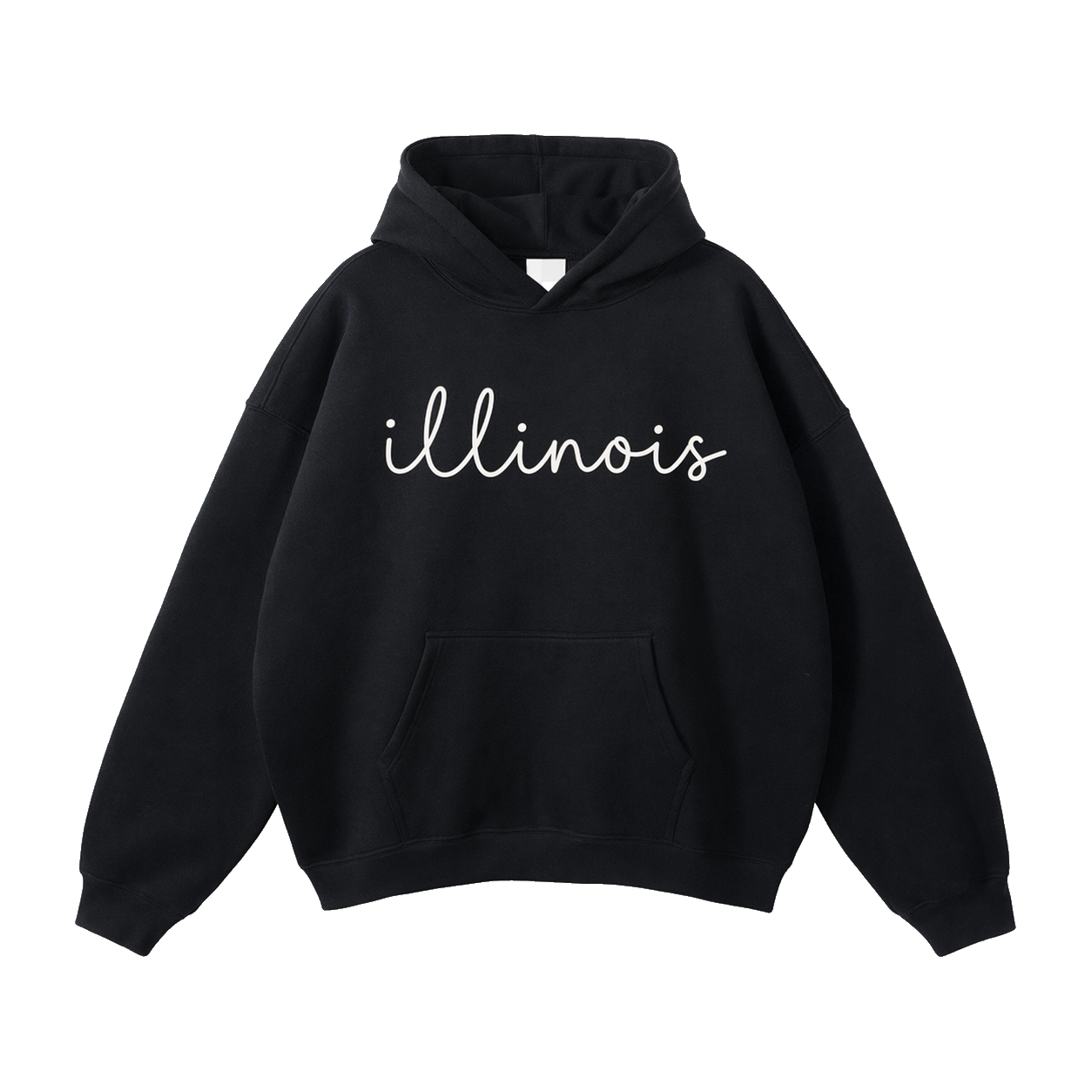 Collection 3 Illinois Oversize Fleeced Hoodie - Black front