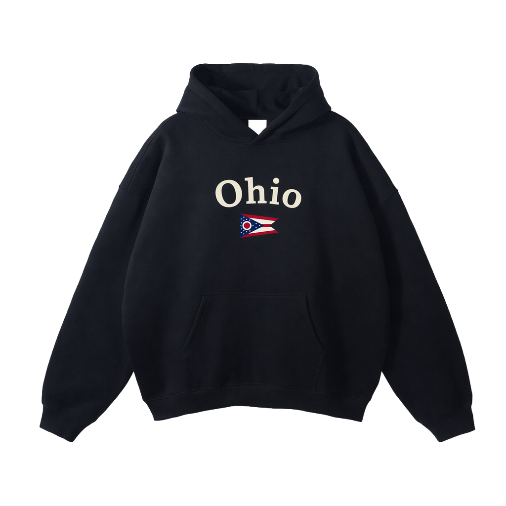 Collection 6 Ohio Oversize Fleeced Hoodie - Black front