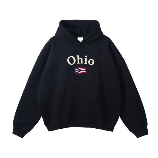 Collection 6 Ohio Oversize Fleeced Hoodie - Black front
