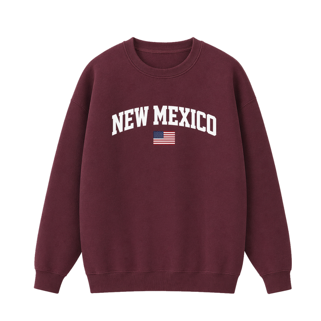 Collection 2 New Mexico Essential Heavyweight Crewneck Sweatshirt - Dull Red front