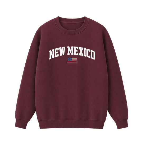 Collection 2 New Mexico Essential Heavyweight Crewneck Sweatshirt - Dull Red front