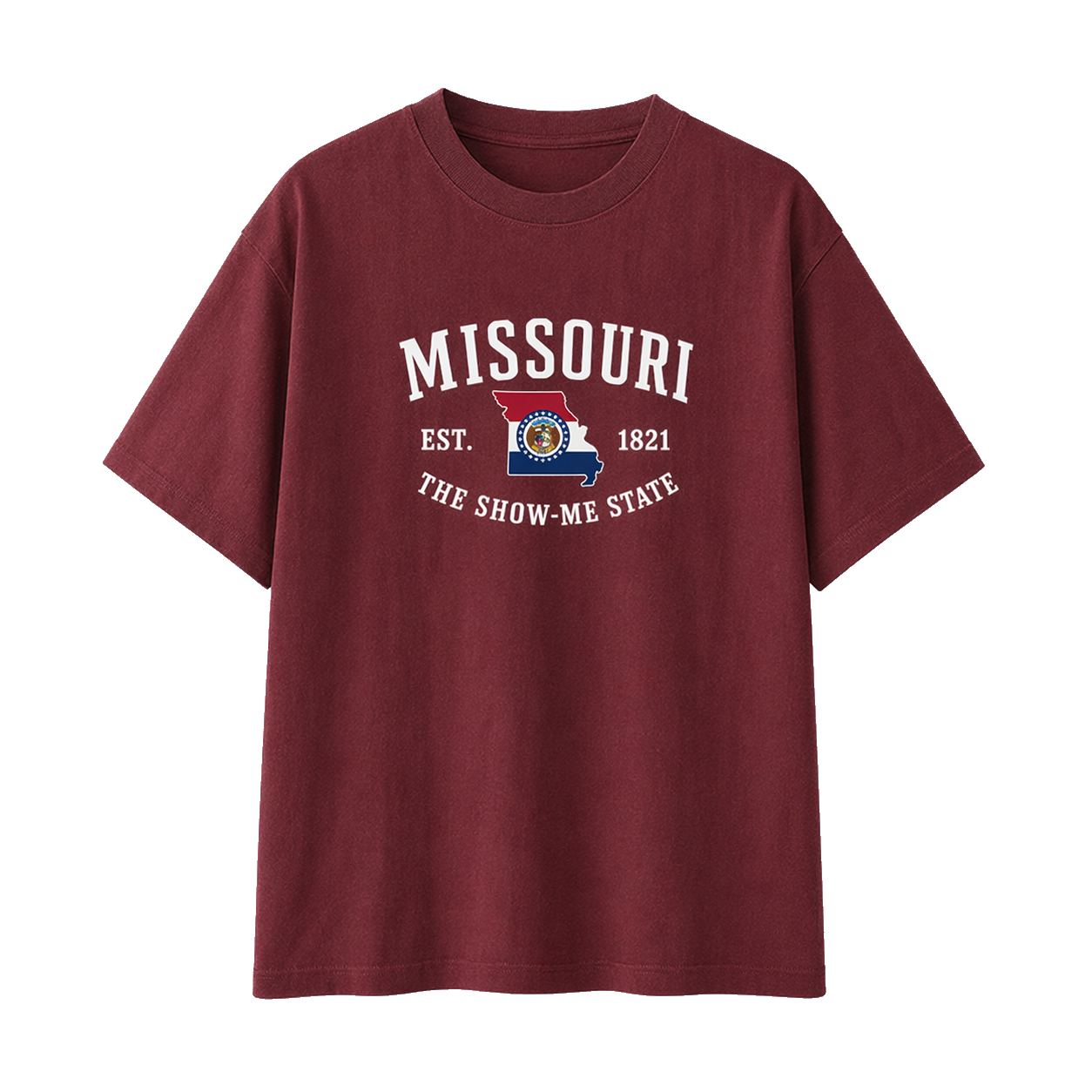 Collection 8 Missouri Essential Cotton T-Shirt - Wine Gray front