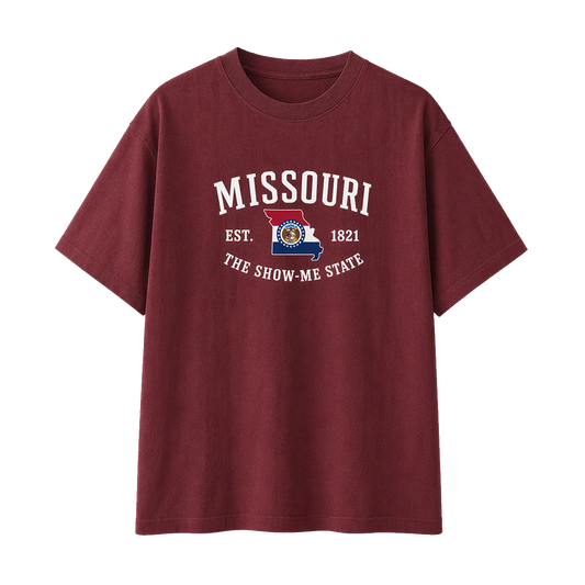 Collection 8 Missouri Essential Cotton T-Shirt - Wine Gray front