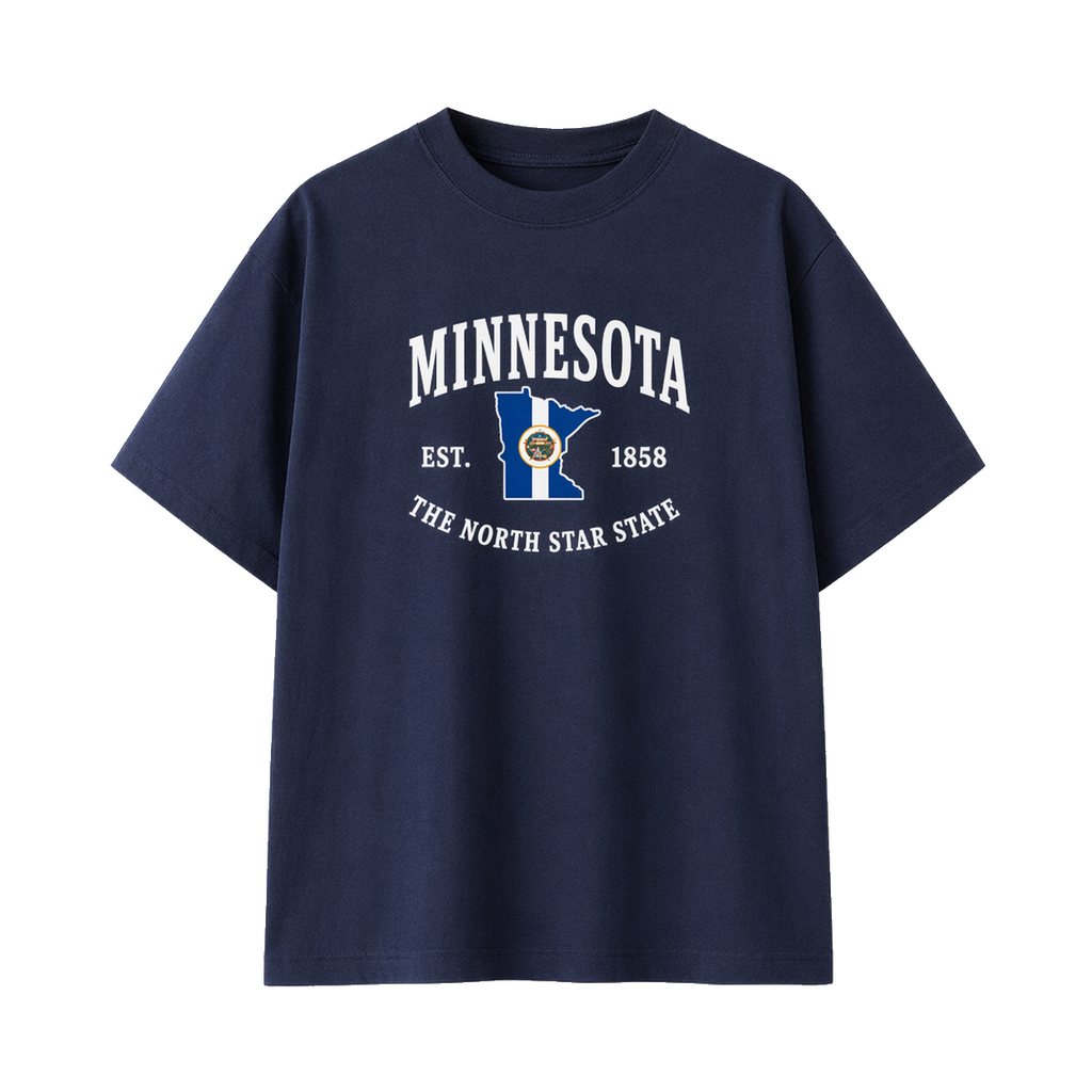 Collection 8 Minnesota Essential Cotton T-Shirt - Navy Blue front