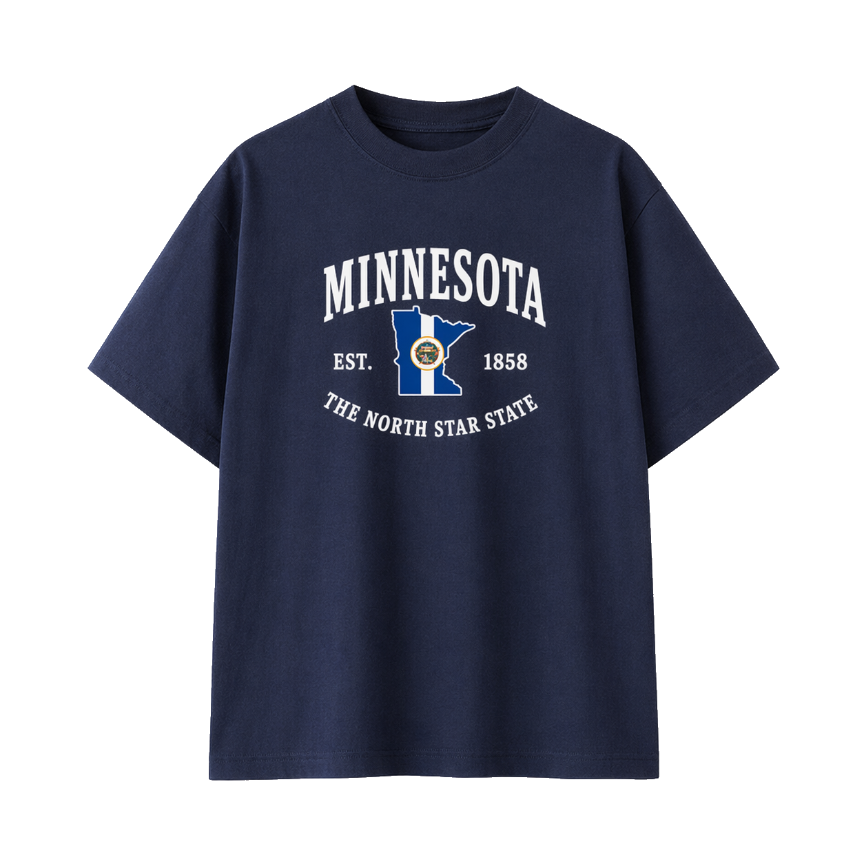 Collection 8 Minnesota Essential Cotton T-Shirt - Navy Blue front