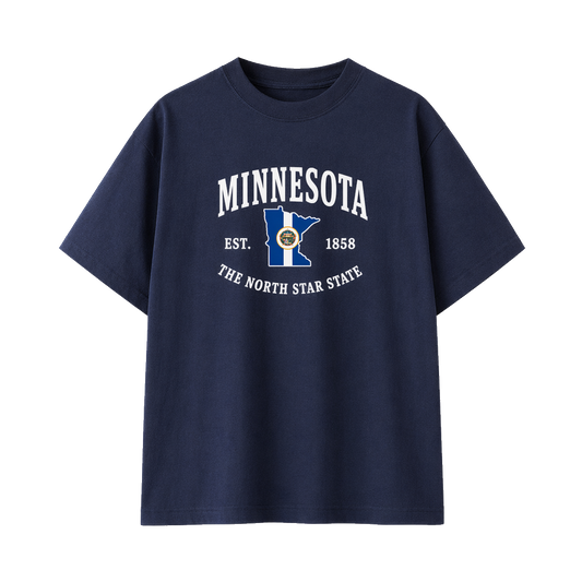Collection 8 Minnesota Essential Cotton T-Shirt - Navy Blue front