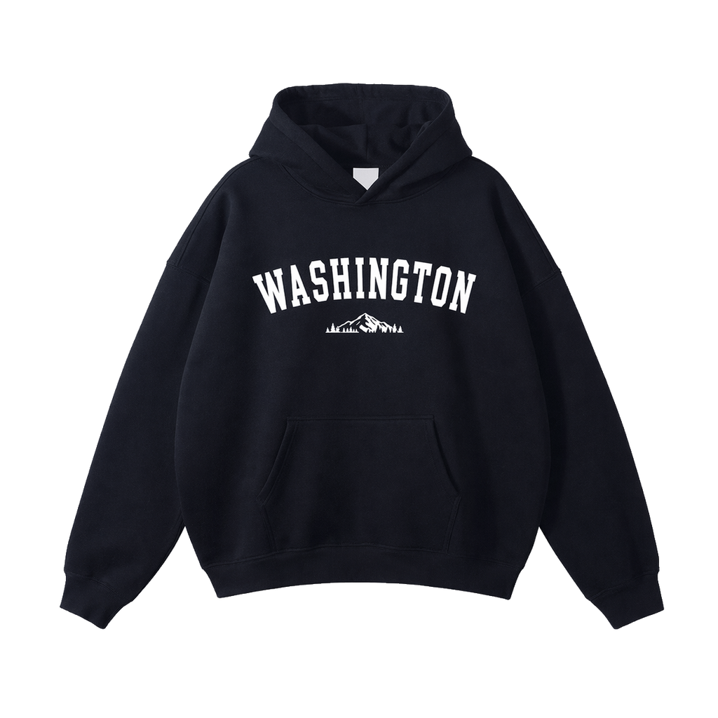 Collection 9 Washington Oversize Fleeced Hoodie - Black front