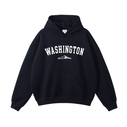 Collection 9 Washington Oversize Fleeced Hoodie - Black front