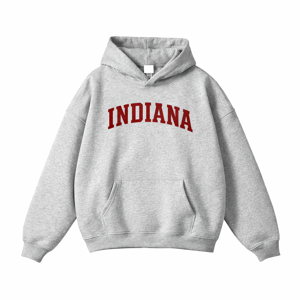 Collection 1 Indiana Oversize Fleeced Hoodie - Flower Gray front
