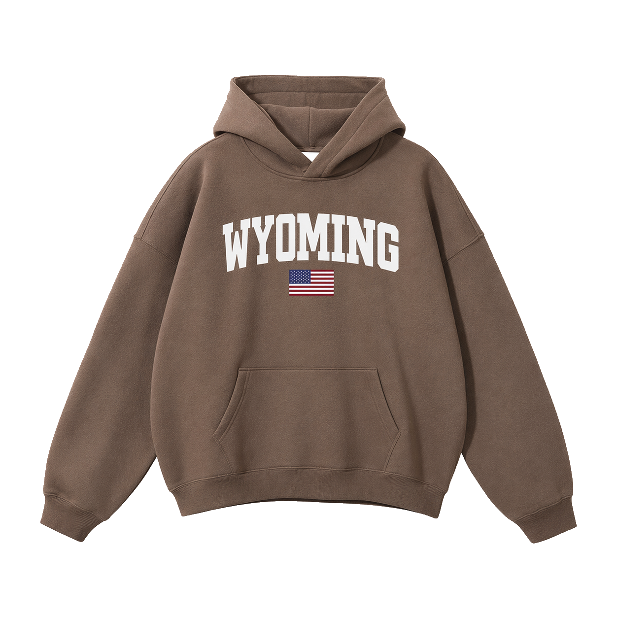 Collection 2 Wyoming Oversize Fleeced Hoodie - Brown front