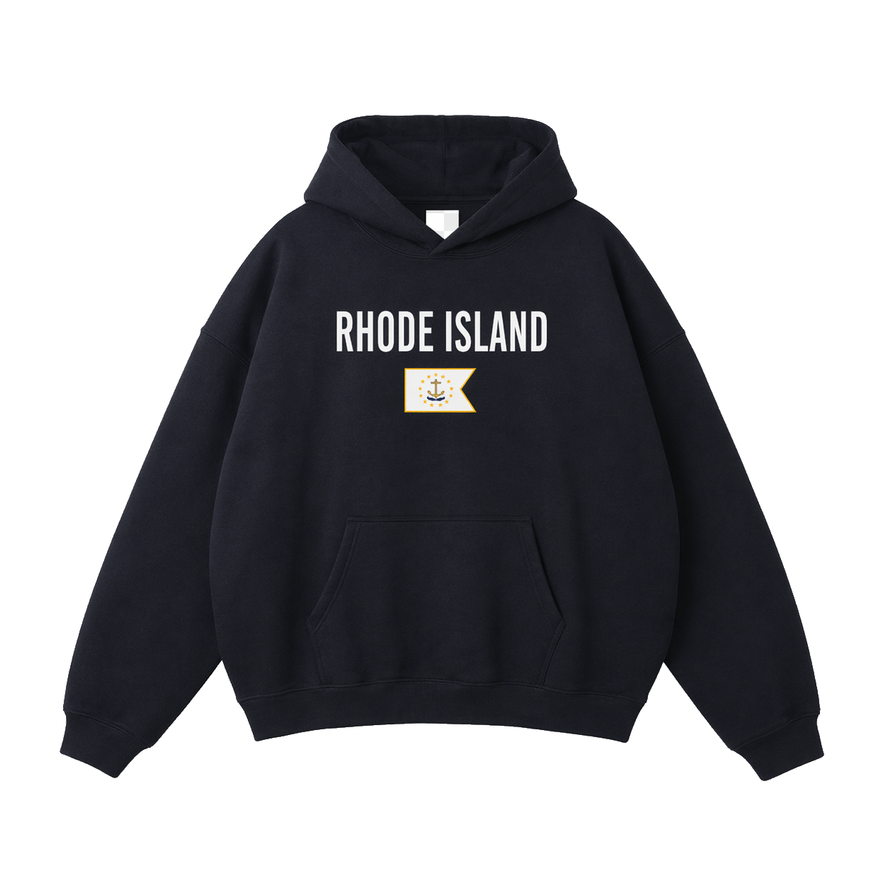 Collection 7 Rhode Island Oversize Fleeced Hoodie - Black front
