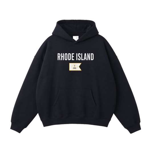 Collection 7 Rhode Island Oversize Fleeced Hoodie - Black front
