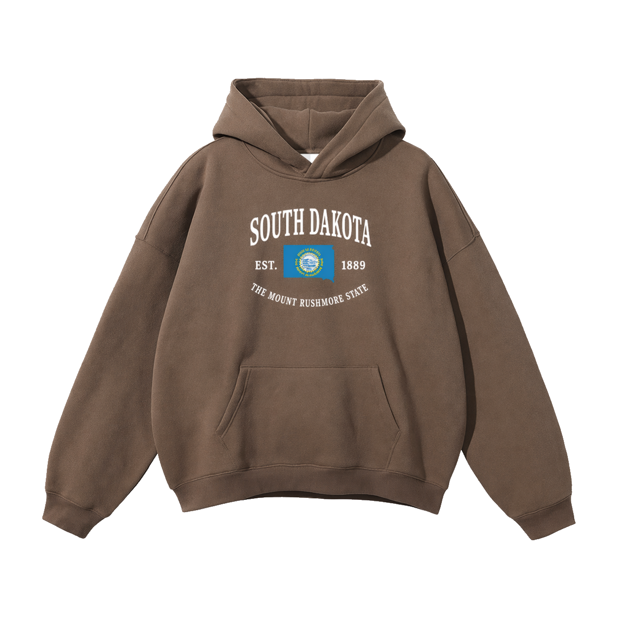 Collection 8 South Dakota Oversize Fleeced Hoodie - Brown front