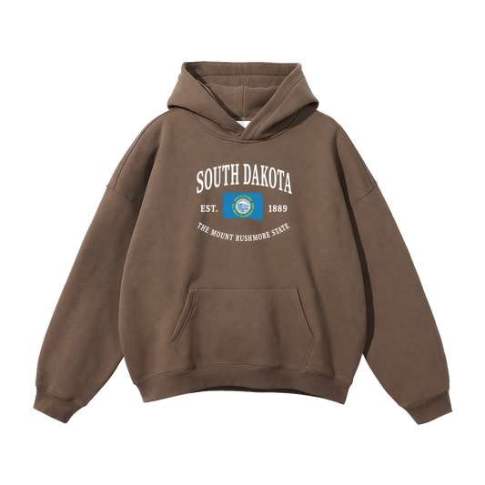Collection 8 South Dakota Oversize Fleeced Hoodie - Brown front