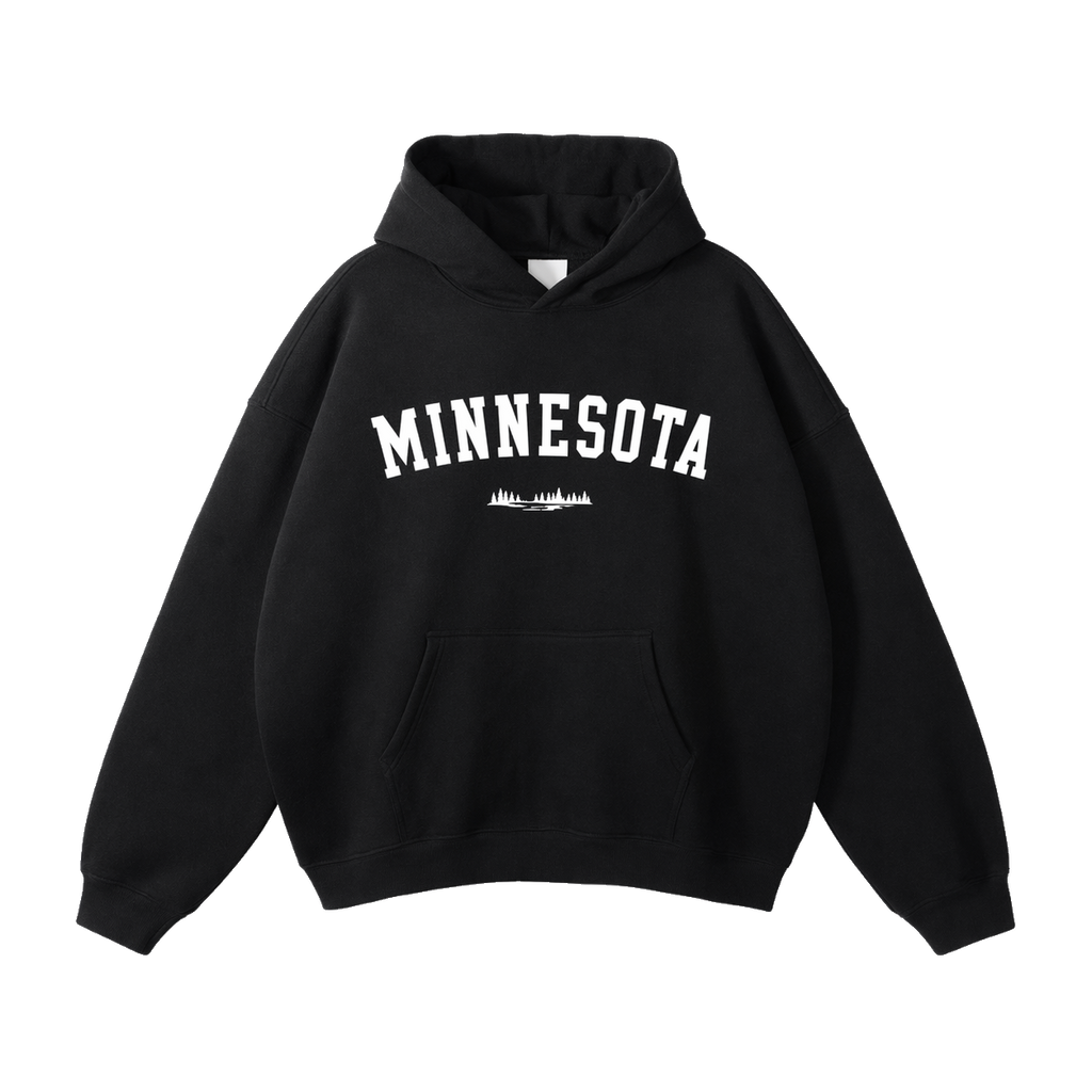 Collection 9 Minnesota Oversize Fleeced Hoodie - Black front
