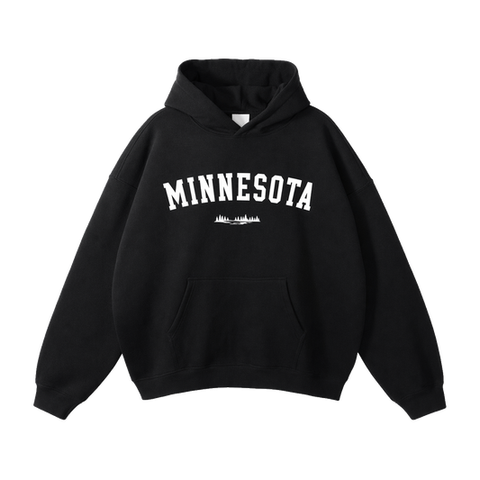Collection 9 Minnesota Oversize Fleeced Hoodie - Black front