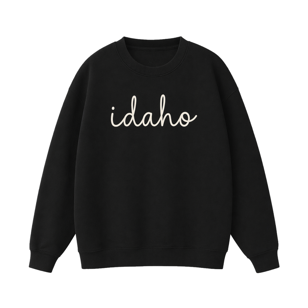 Collection 3 Idaho Essential Heavyweight Crewneck Sweatshirt - Black front