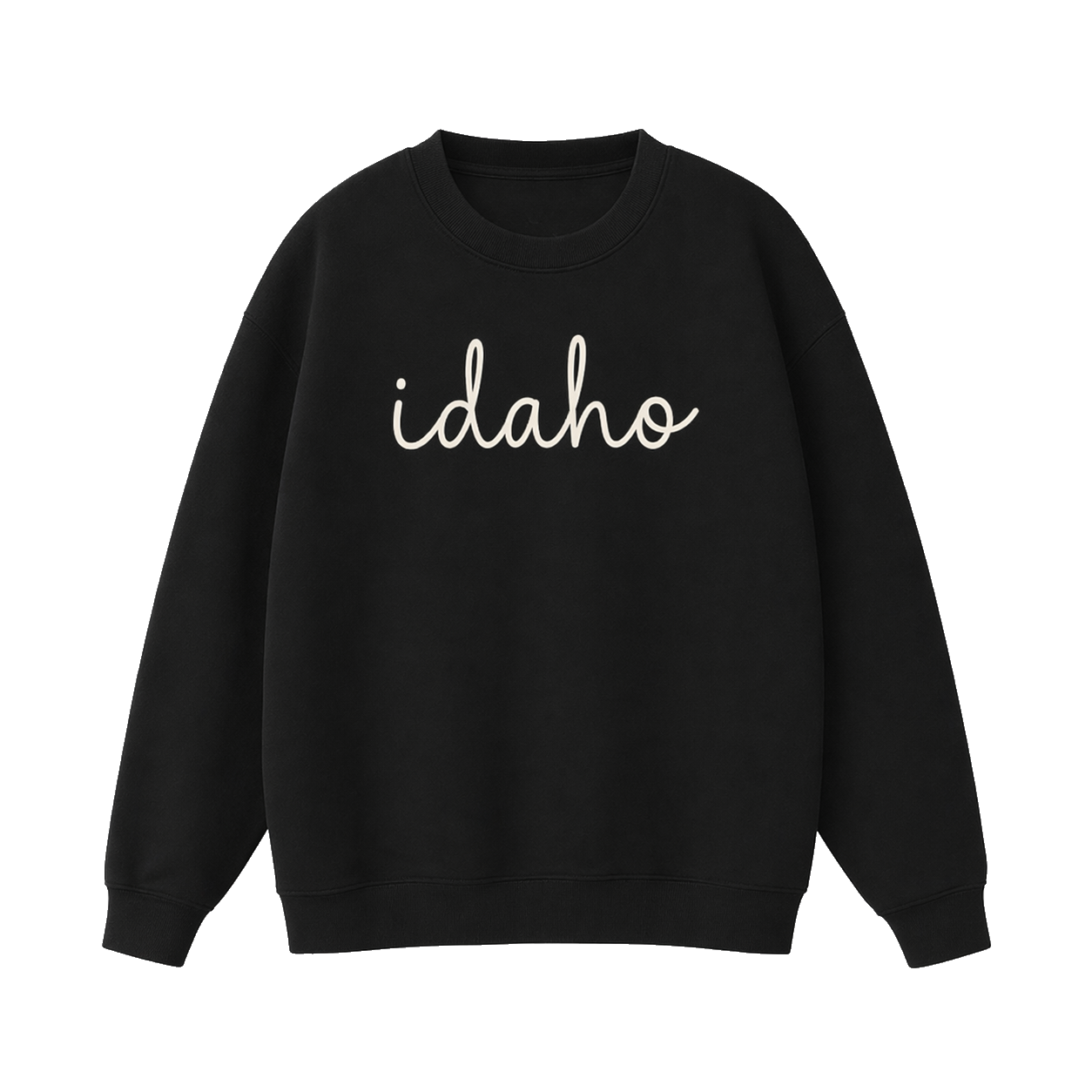 Collection 3 Idaho Essential Heavyweight Crewneck Sweatshirt - Black front