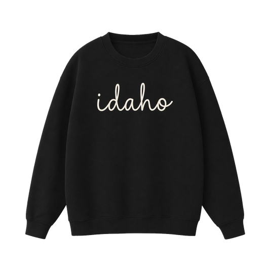 Collection 3 Idaho Essential Heavyweight Crewneck Sweatshirt - Black front