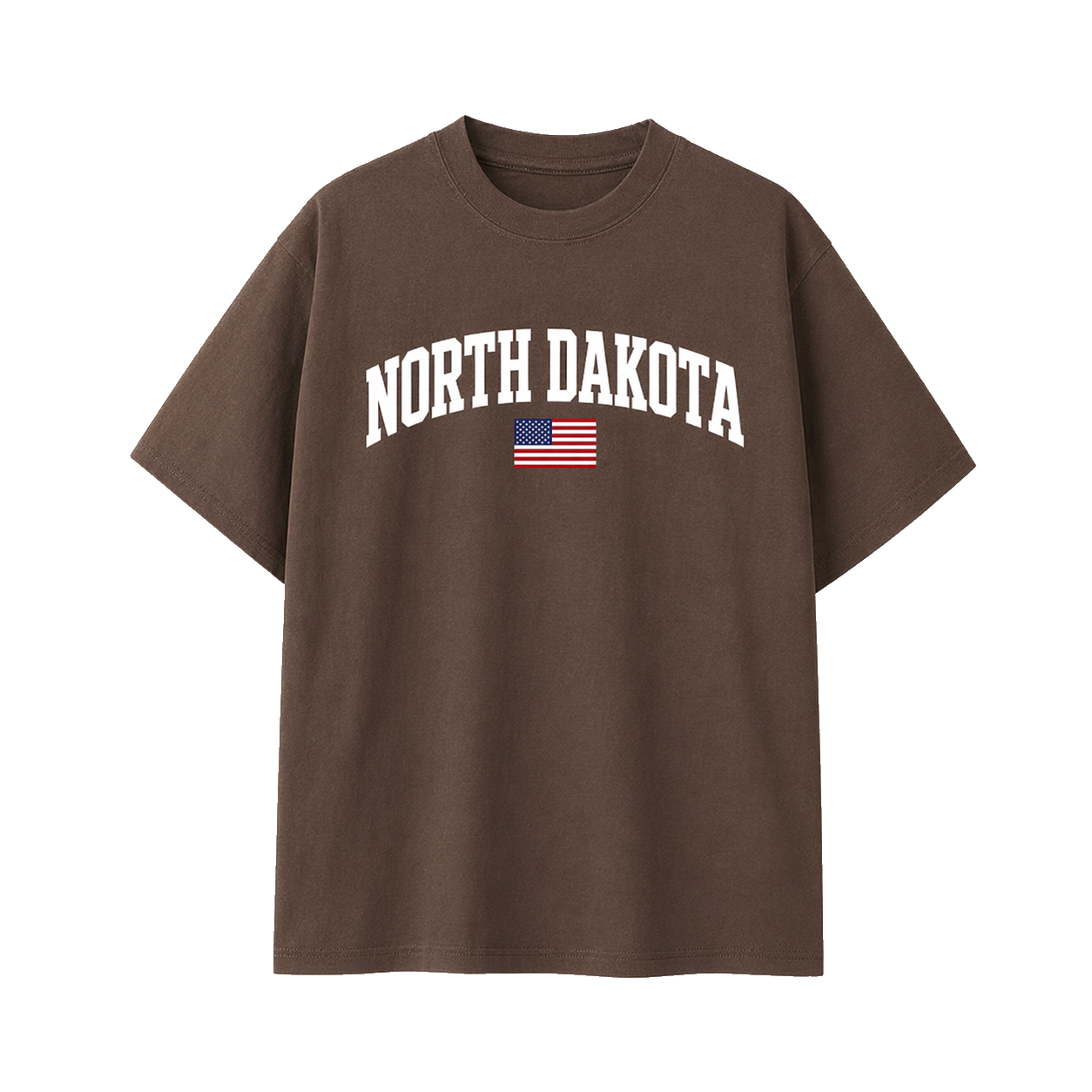 Collection 2 North Dakota Essential Cotton T-Shirt - Coffee front