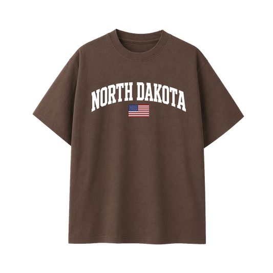 Collection 2 North Dakota Essential Cotton T-Shirt - Coffee front