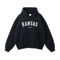 Collection 9 Kansas Oversize Fleeced Hoodie - Black front