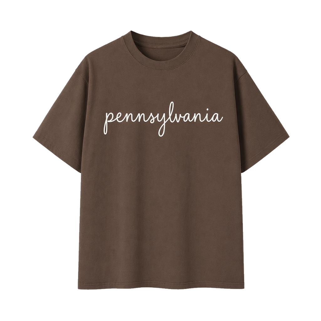 Collection 3 Pennsylvania Essential Cotton T-Shirt - Coffee front