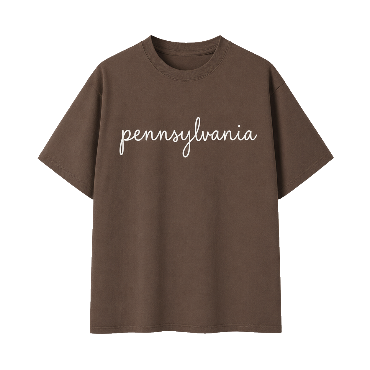 Collection 3 Pennsylvania Essential Cotton T-Shirt - Coffee front