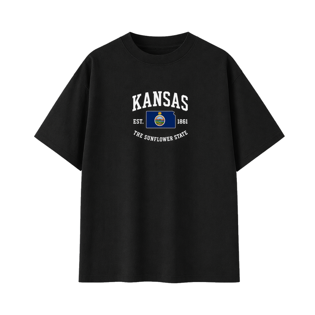 Collection 8 Kansas Essential Cotton T-Shirt - Black front