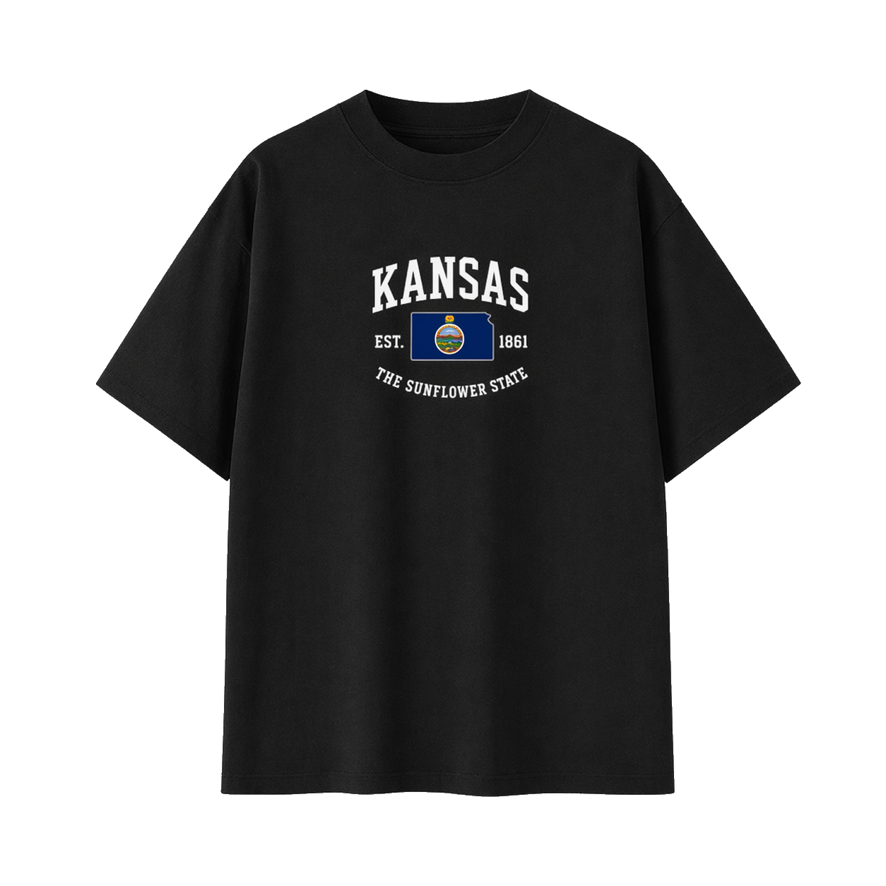 Collection 8 Kansas Essential Cotton T-Shirt - Black front