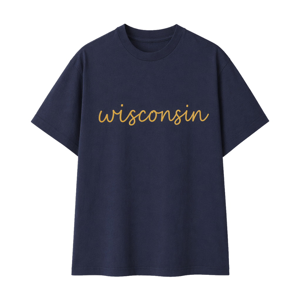 Collection 3 Wisconsin Essential Cotton T-Shirt - Navy Blue front