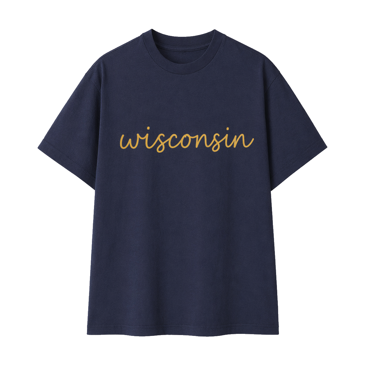 Collection 3 Wisconsin Essential Cotton T-Shirt - Navy Blue front