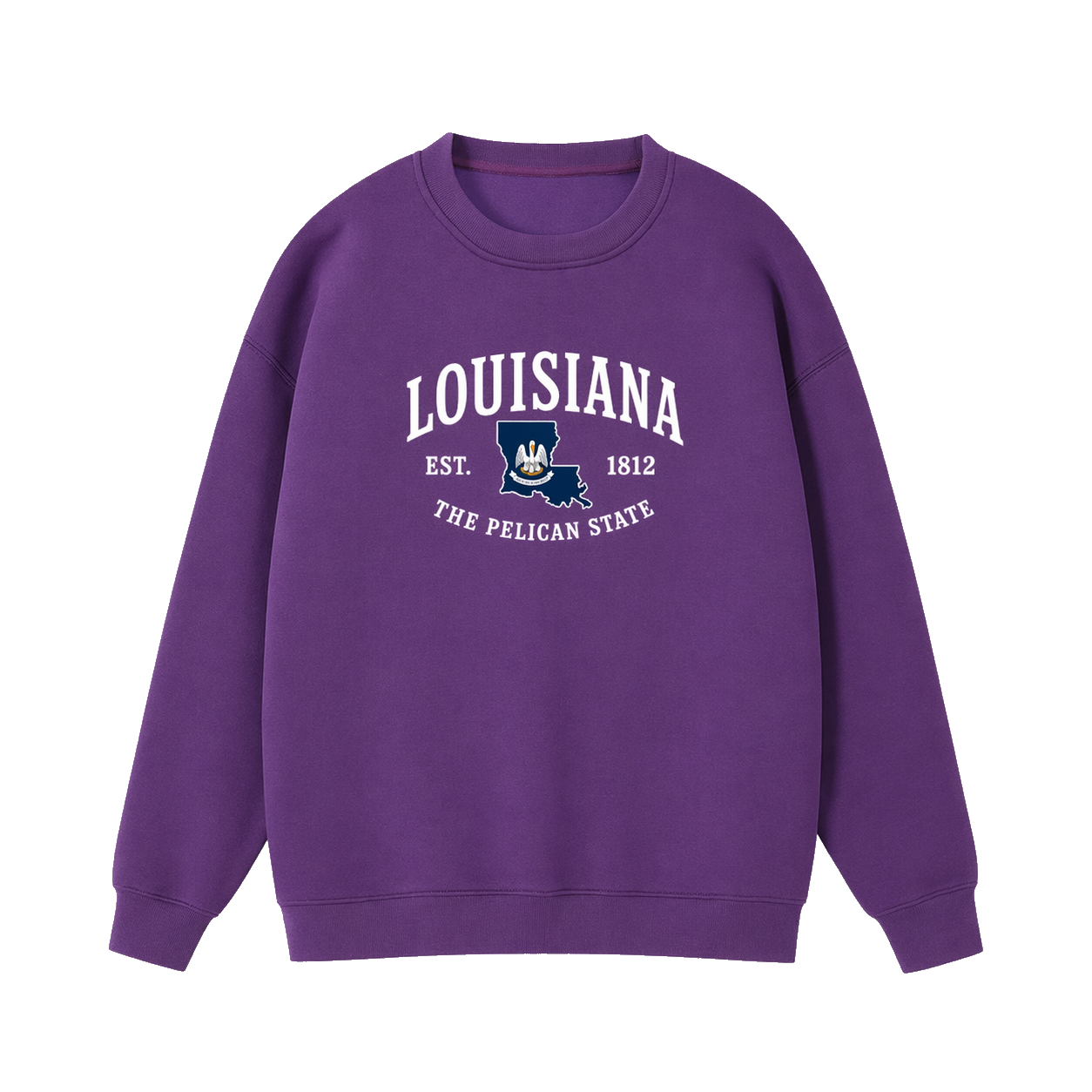 Collection 8 Louisiana Essential Heavyweight Crewneck Sweatshirt - Purple front