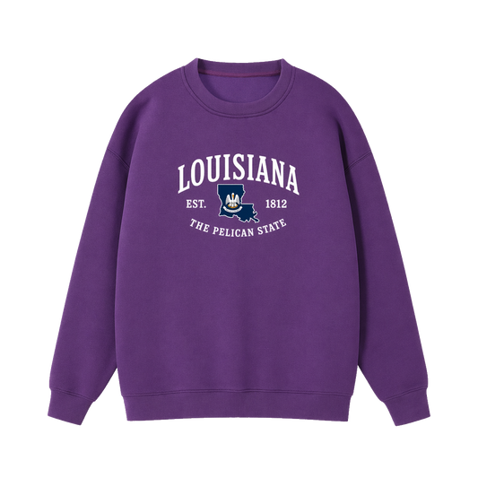 Collection 8 Louisiana Essential Heavyweight Crewneck Sweatshirt - Purple front