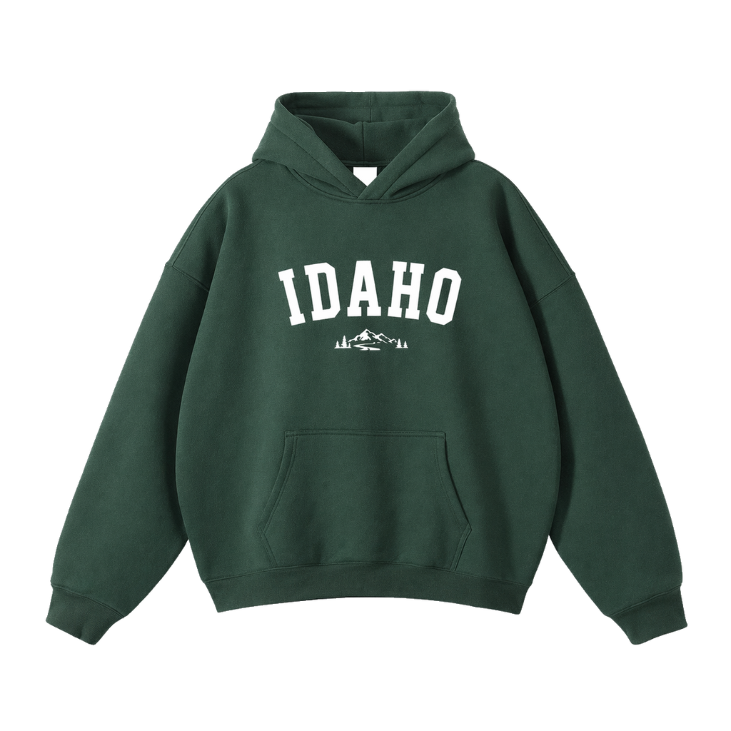 Collection 9 Idaho Oversize Fleeced Hoodie - Eden Green front