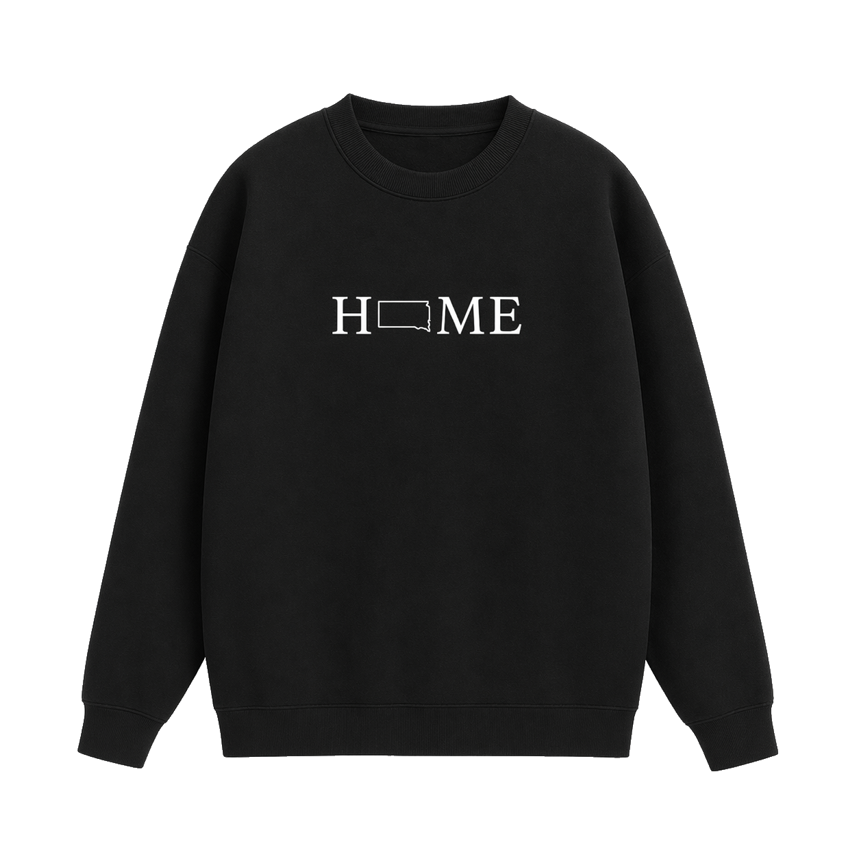 Collection 5 South Dakota Essential Heavyweight Crewneck Sweatshirt - Black front